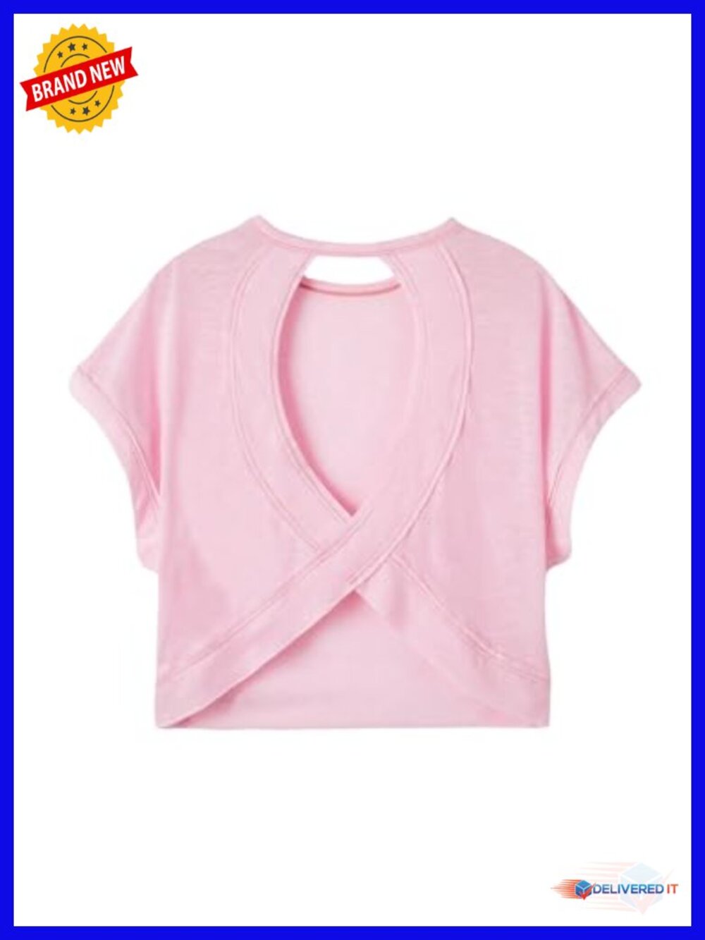 Open Back Criss Cross Tee Workout Backless T Shirt